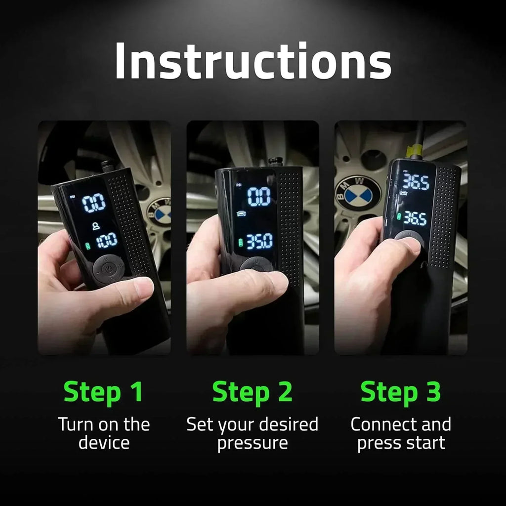 Power Kit Bundle Deal 2-Pack Tire Inflation Portable Air Compressor with Power Kit for Charging