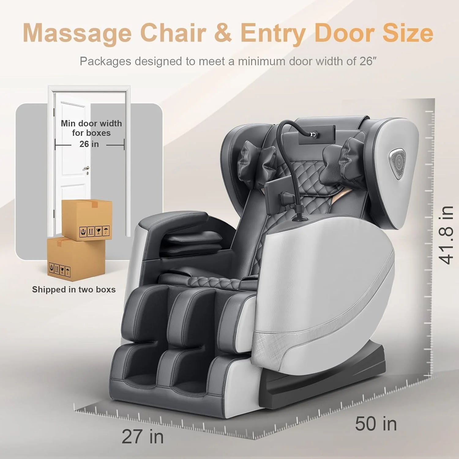 2025 Massage Chair Full Body, Zero Gravity Massage Chair with 10 Fix Rollers, Heating, Foot Massage, Auto Modes, Bluetooth Speaker, Touch Screen Controller (Brown Premium)