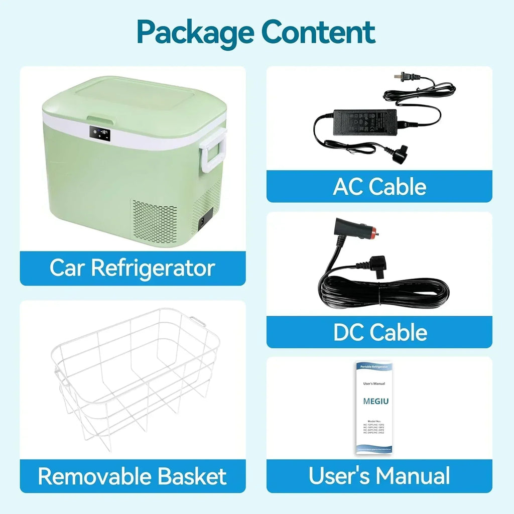 Car Fridge Portable 12 Volt Refrigerator 23 Quart (22 Liter) Freezer Compressor Cooler 12V/24V