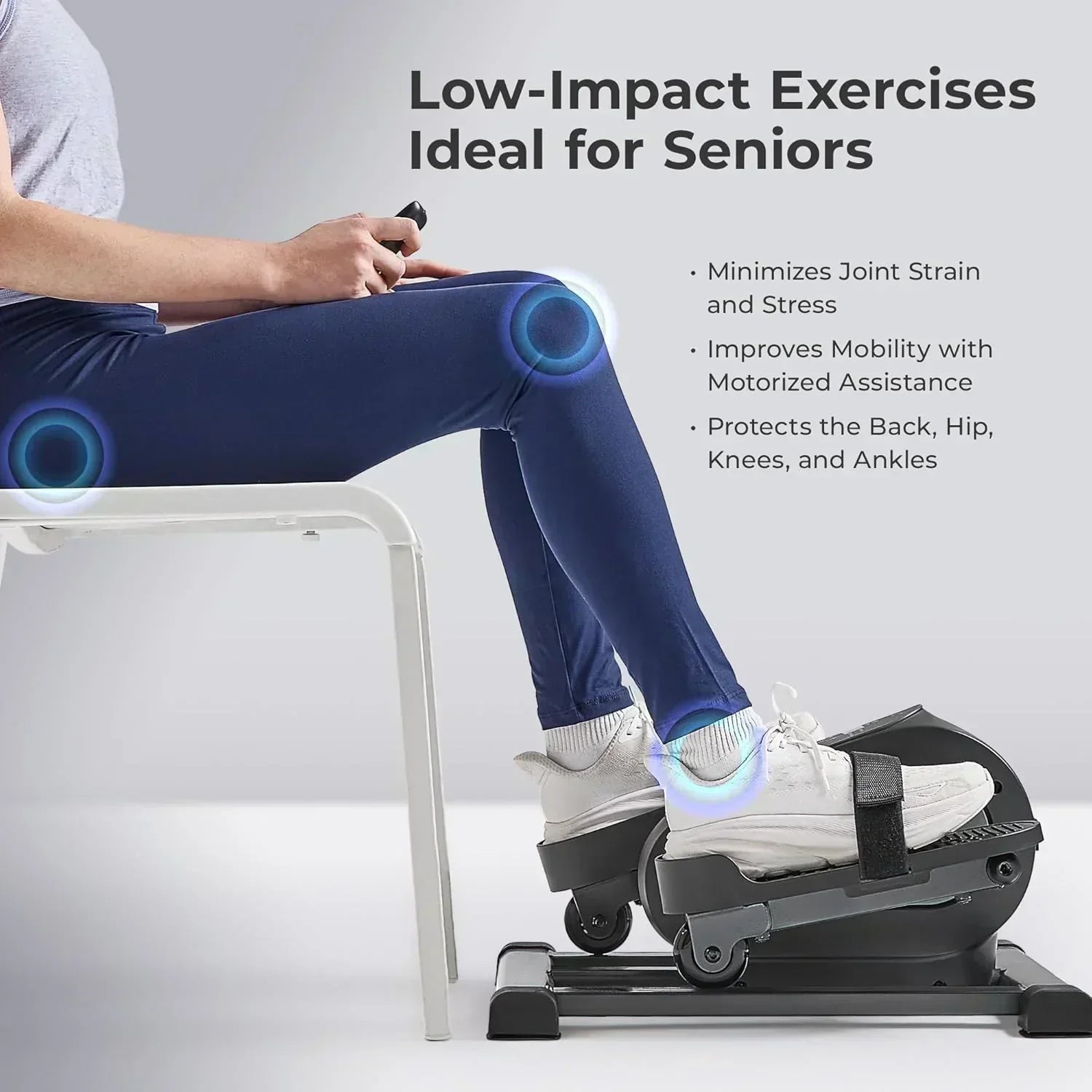 Sunny Health Fitness Smart Mini Elliptical Trainer Indoor Under-Desk Pedal Exerciser