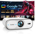 4K Projector Built-in Google TV: 2500 ANSI/Auto Lens Cap & 4D Keystone/Auto Focus