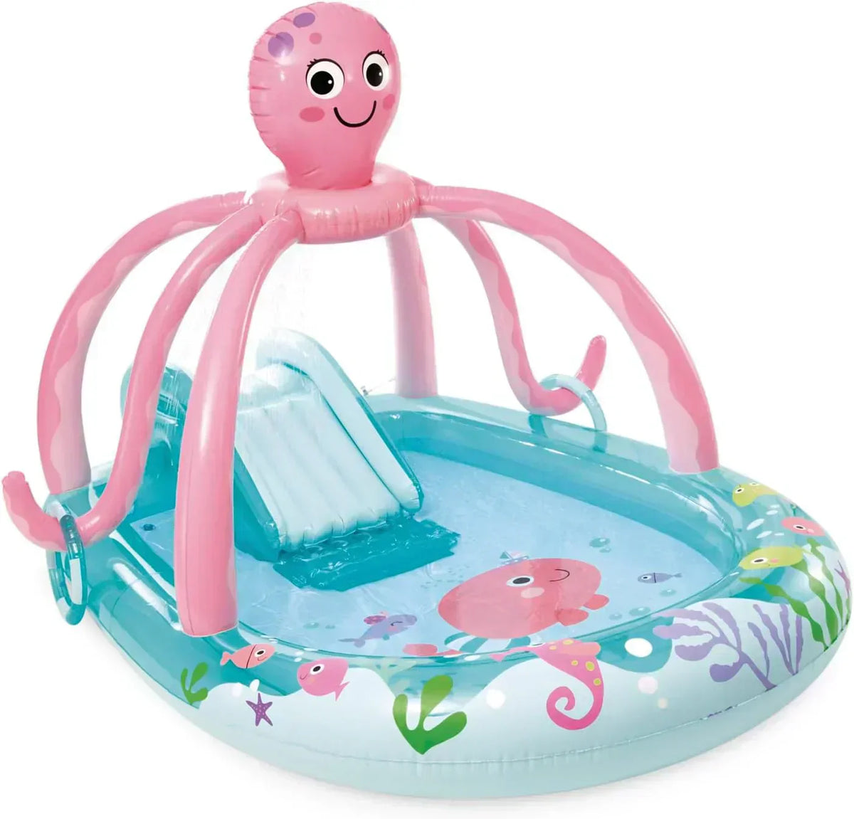 Intex 96 x 78 x 28 Inflatable Jungle Adventure Play Center Spray Kiddie Pool Water Slide