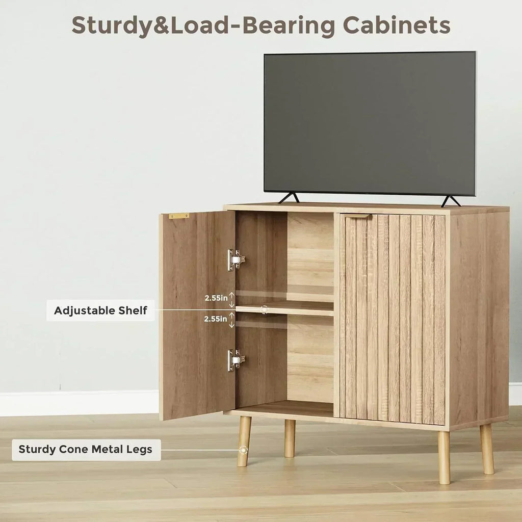 Free Standing Cabinet Black Wood for Living Room Bedroom Dining Room Hallway