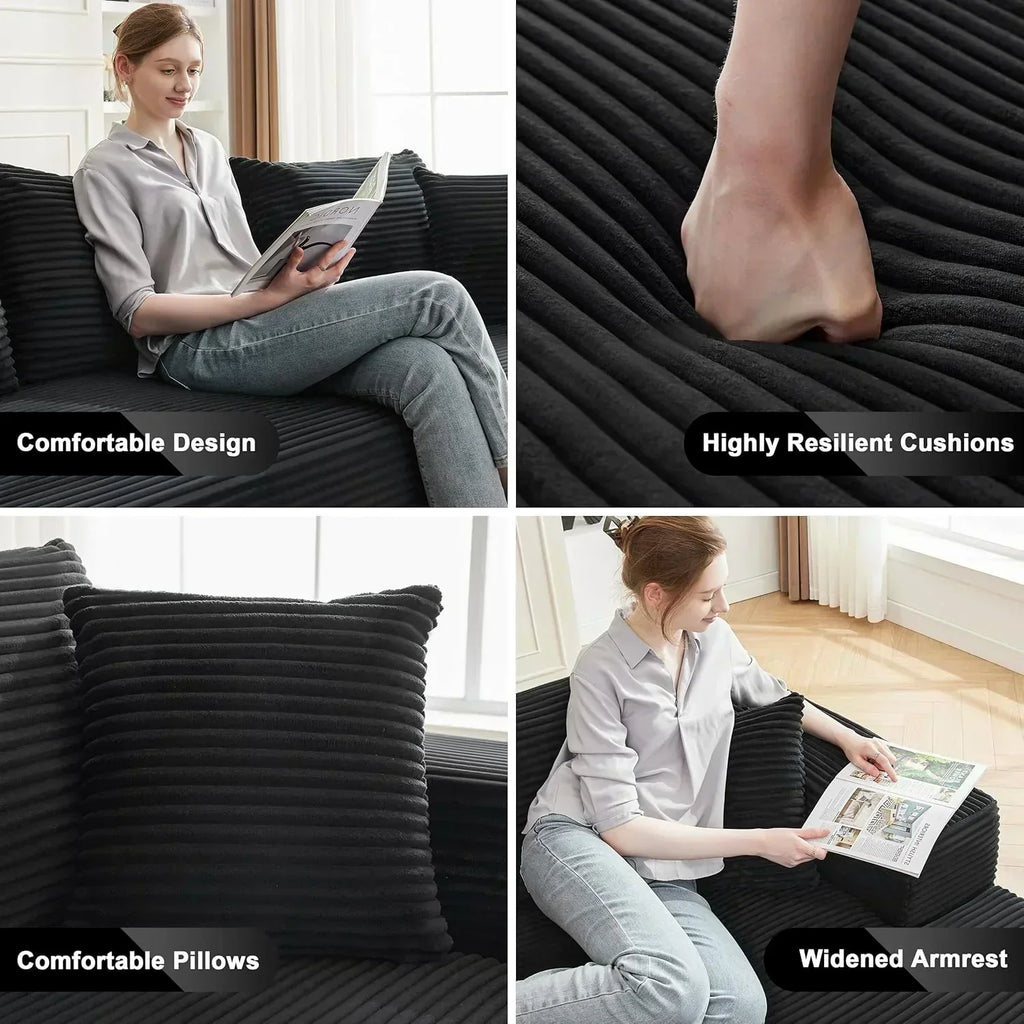 110-inch cloud sofa boneless sofa in the living room modular sofa with deep seats