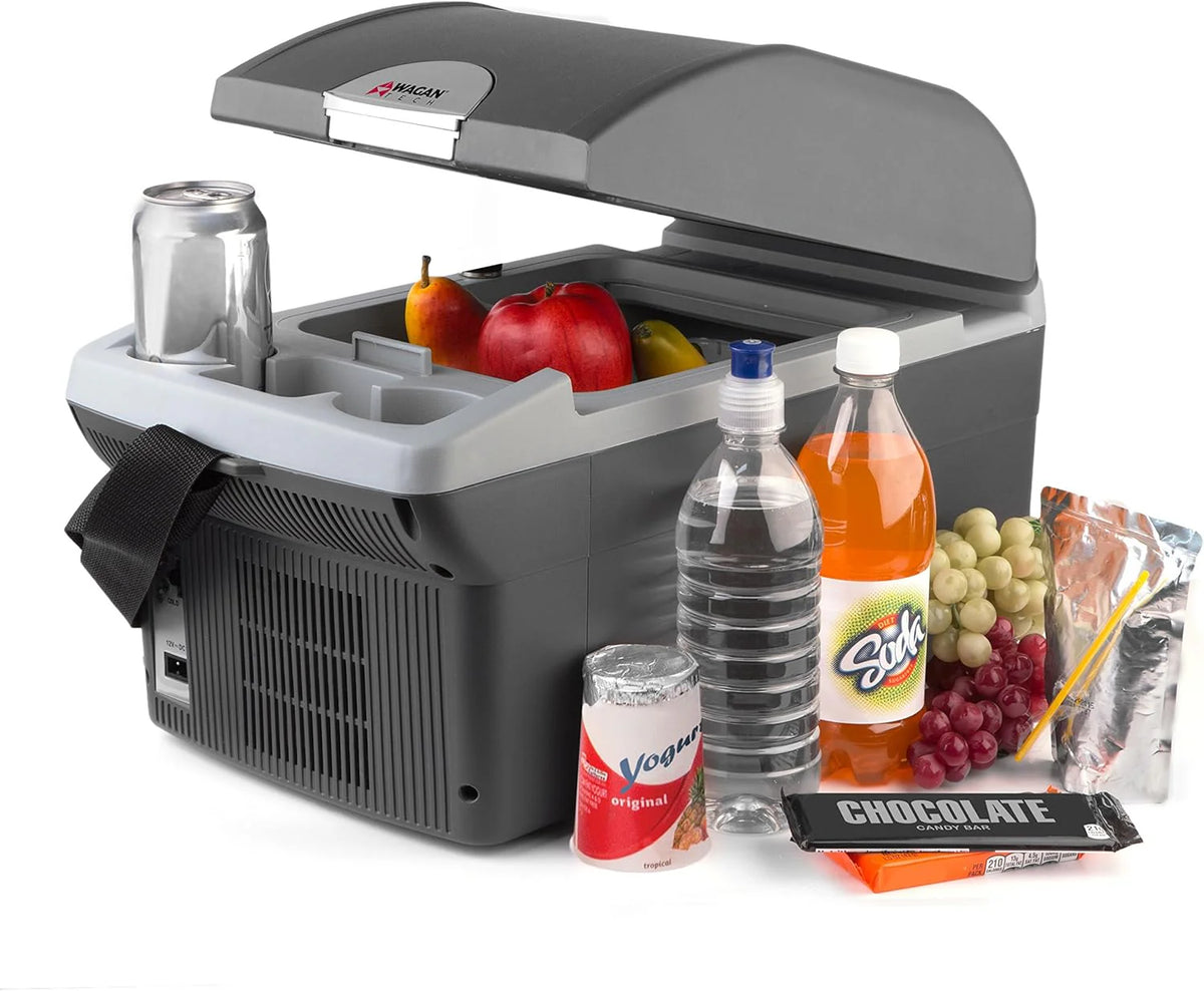 Personal Thermoelectric Cooler/Warmer, 14 Liter Capacity, Portable Electric Car Cooler with 12/24V DC, 12V Small Fridge for Car, RV, and Camping Use, UL Listed