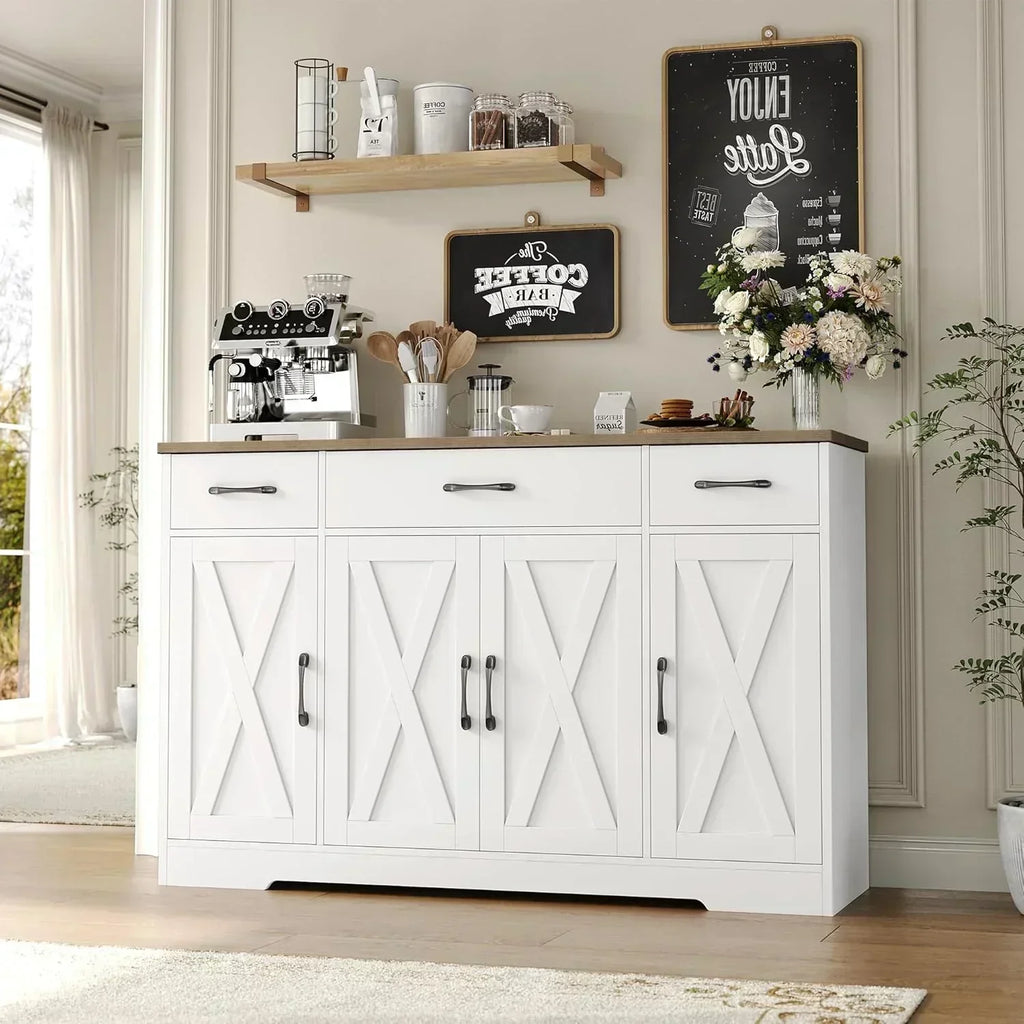 Sideboard with drawers large 55-inch sideboard modern farmhouse wood kitchen dining table