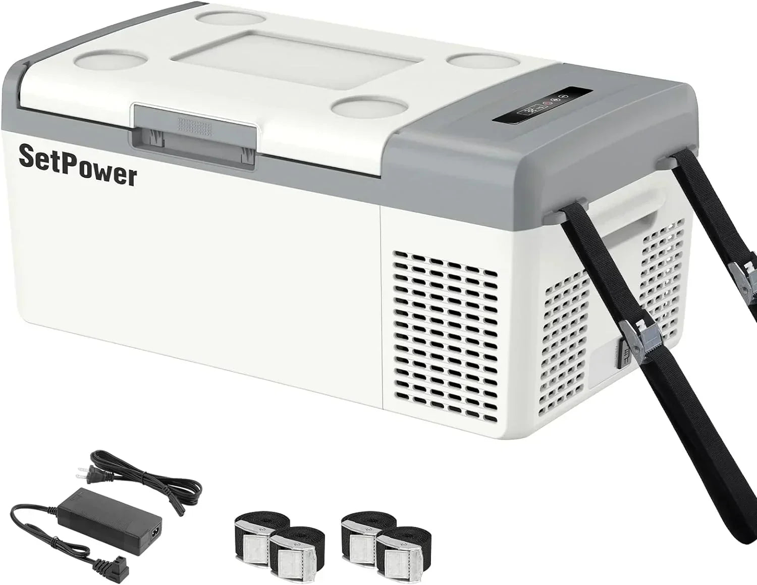 12V Refrigerator 21 Quart Portable Freezer 50 Hours Keep Cool Electric Cooler Car Refrigerator