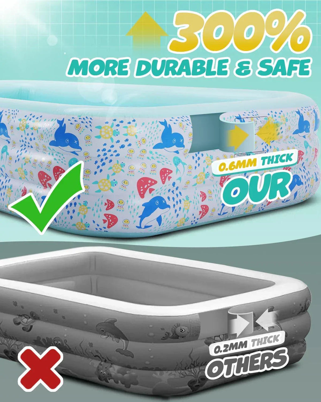 Inflatable Pool for Kids and Adults Blow up Swimming Pool Sprinkler Thicken Oversized Pools