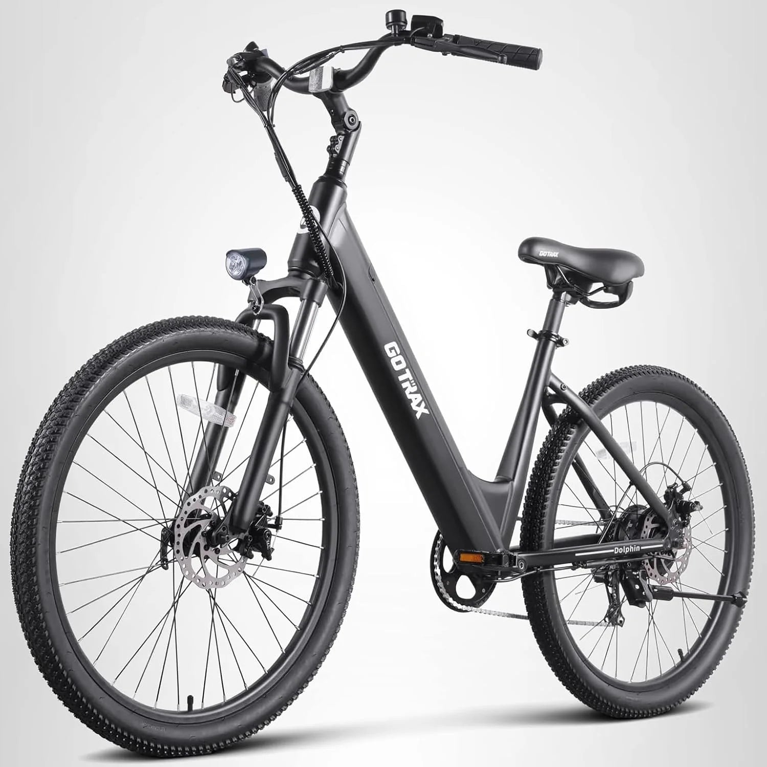 Gotrax Dolphin 26 Electric Bike Max Range 30 Miles vs 20Mph Power by Peak 500W