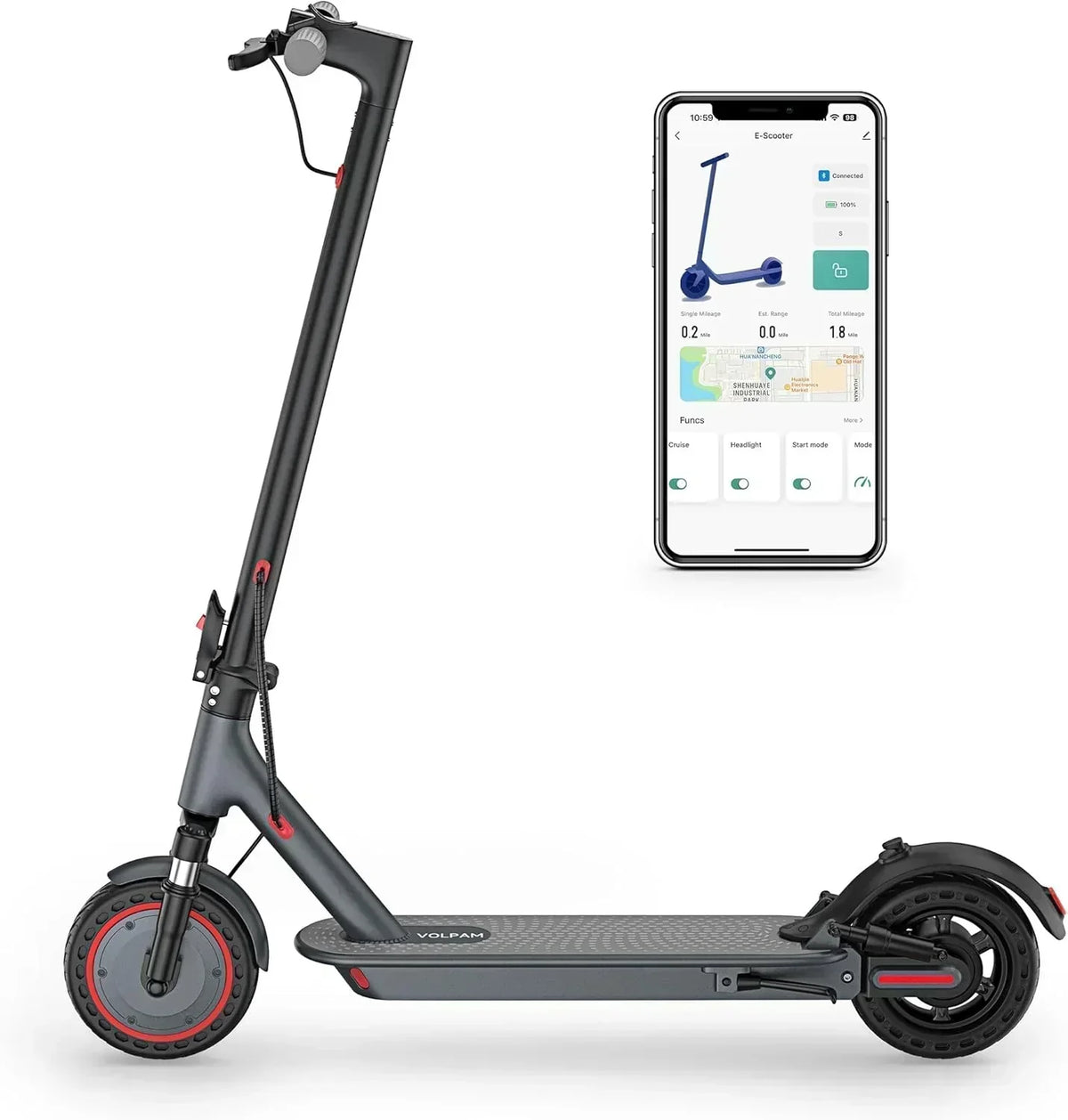 Electric Scooter 350W/500W Powerful Motor 8.5/10 Solid Tires 19/22Mph 28/21/12 Miles Range