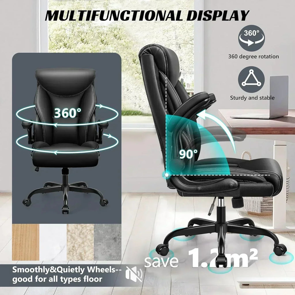 Office Chair Large High-Foot Computer Desk Chair Chair Lumbar Support Rotating Computer Chair