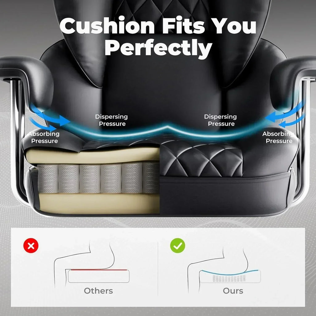 Large high back office chair high back leather gaming chair with footrest