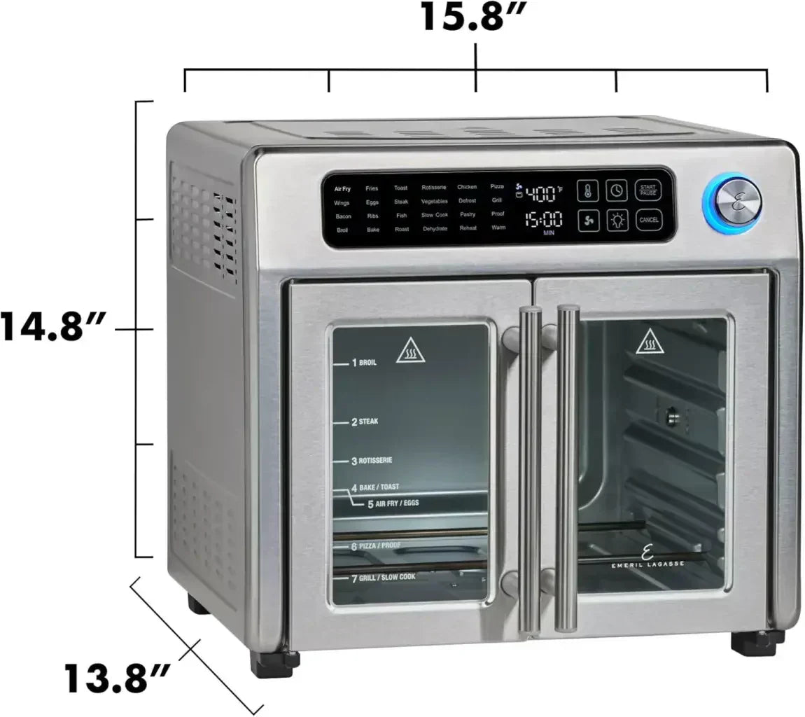Emeril Lagasse 26 QT Extra Large Air Fryer Convection Toaster Oven with French Doors