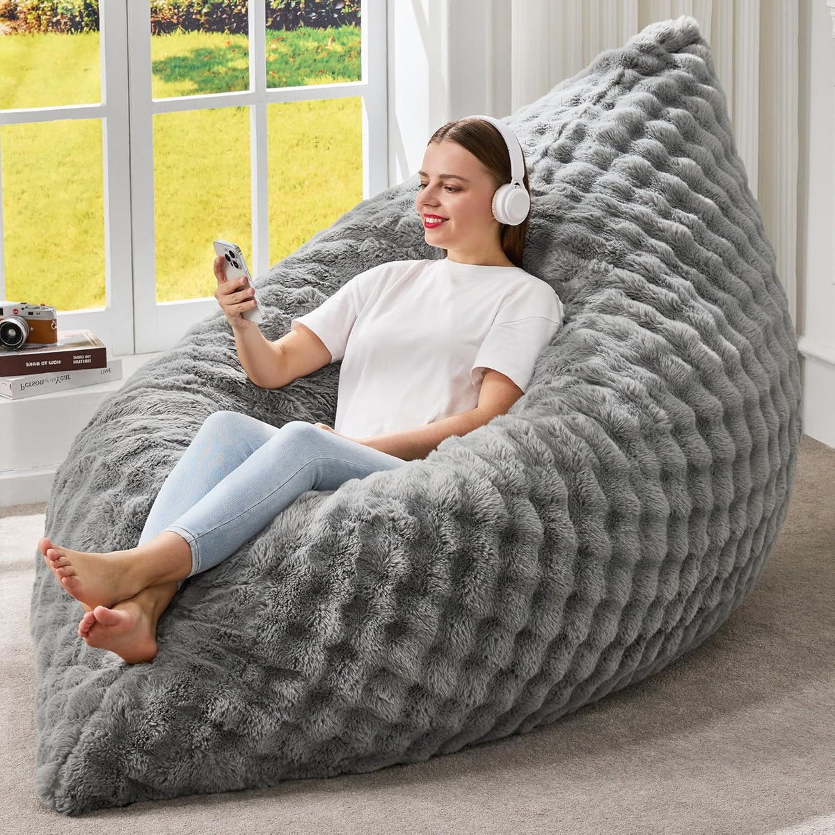 Hobestluk 3 in 1 Bean Bag Chair Giant Bean Bag Chairs Convertible Bean Bag Floor Cushion