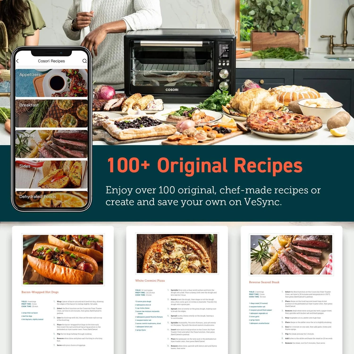 Air Fryer Toaster Oven Combo 13-in-1 32Qt APP & Voice Control Convection Oven Countertop