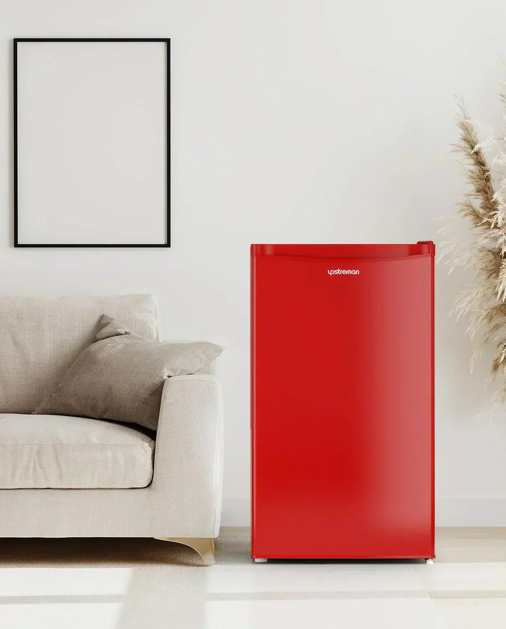 Upstreman 3.2 Cu.Ft Mini Fridge Freezer Single Door Fridge Dorm Fridge Adjustable Thermostat