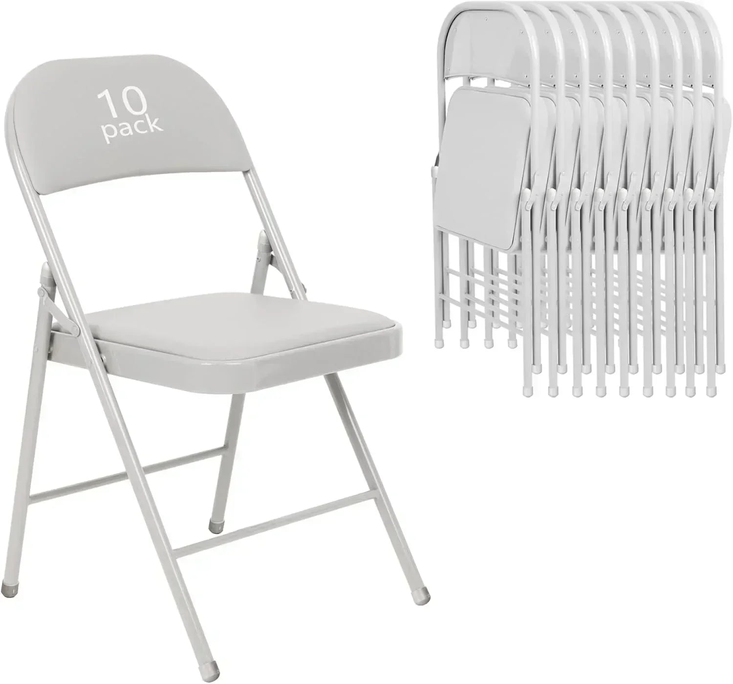 6 Pack Black Folding Chairs with Leather Chairs Events Office Wedding Party Upholstered Chairs