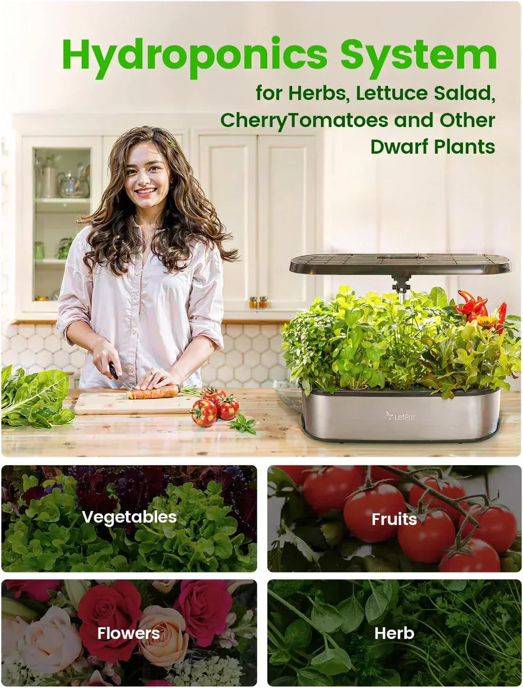 Hydroponic Planting System 12 Indoor Smart Herb Garden Set Indoor Garden App and WiFi Control