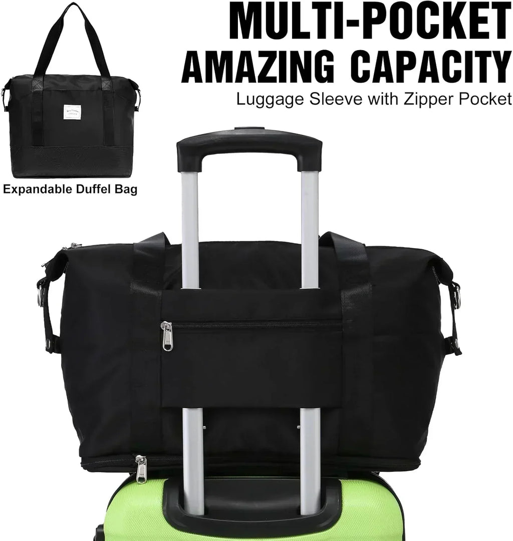 LONG VACATION 6 Piece Luggage Set Carry on Suitcase with ABS+PC hardshell Spinner Wheels
