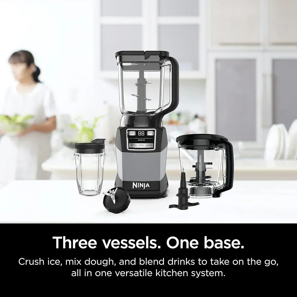 Ninja Blender Compact Kitchen System for Smoothies Doughs and Frozen Drinks with Auto-IQ