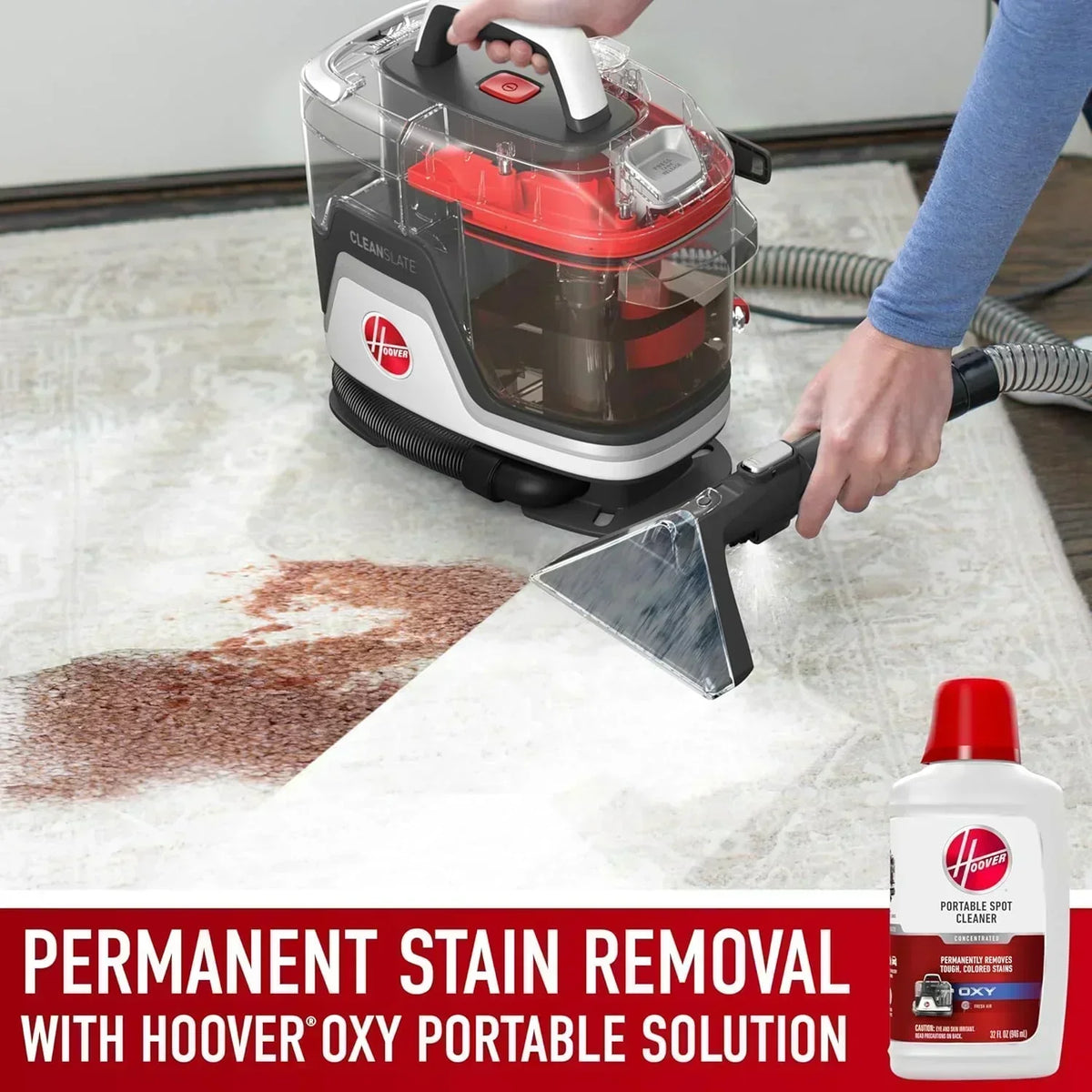 Hoover CleanSlate Plus Portable Carpet Upholstery Spot Cleaner with Powerful Suction