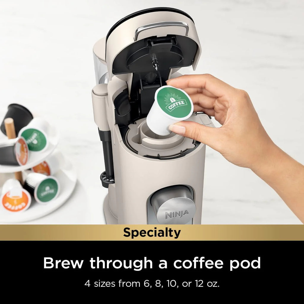 Ninja Pod & Grounds Single-Serve Coffee Maker 56-oz. Reservoir Stone PB051ST
