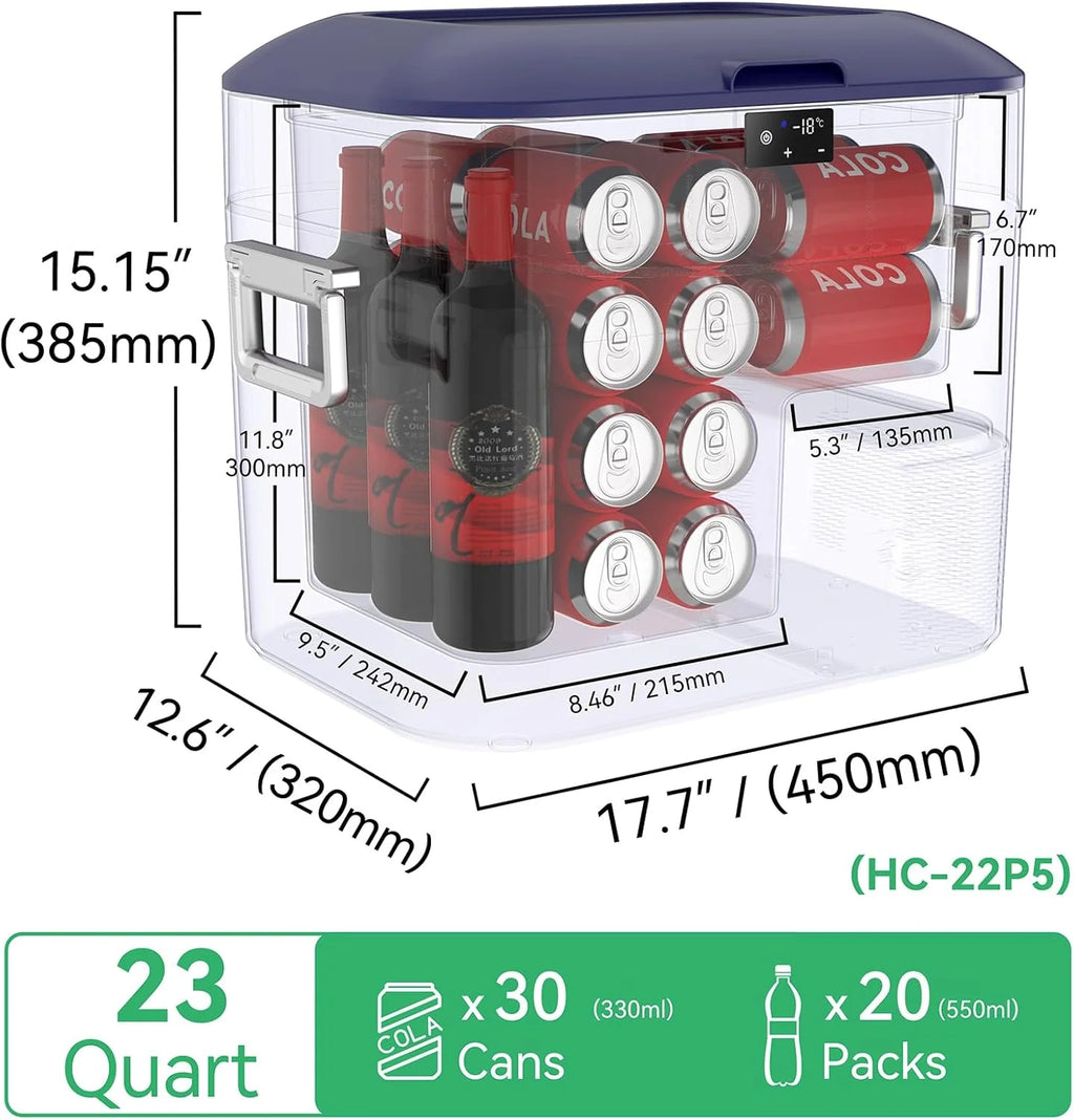 Car Fridge Portable 12 Volt Refrigerator 23 Quart (22 Liter) Freezer Compressor Cooler 12V/24V DC