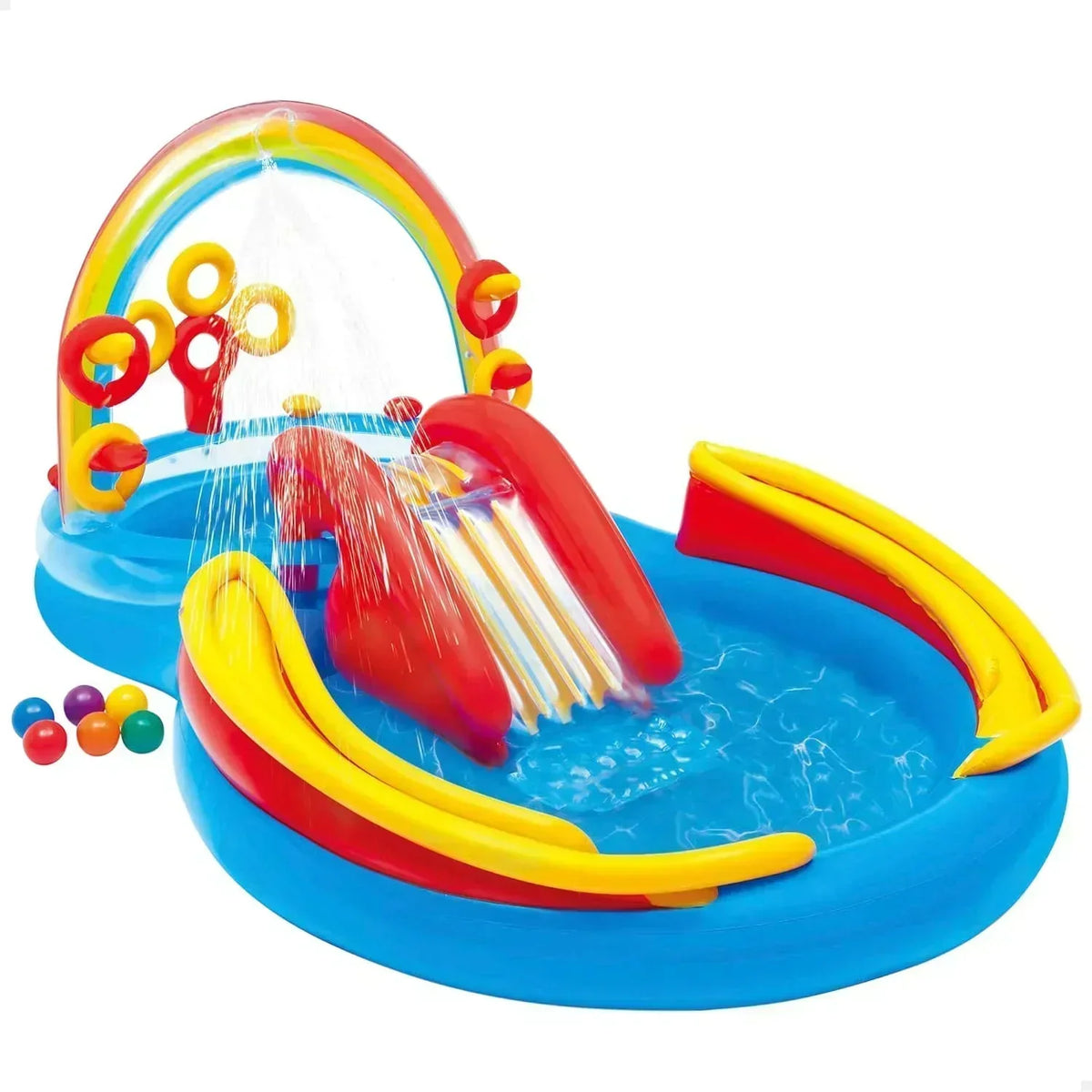 Intex 96 x 78 x 28 Inflatable Jungle Adventure Play Center Spray Kiddie Pool Water Slide