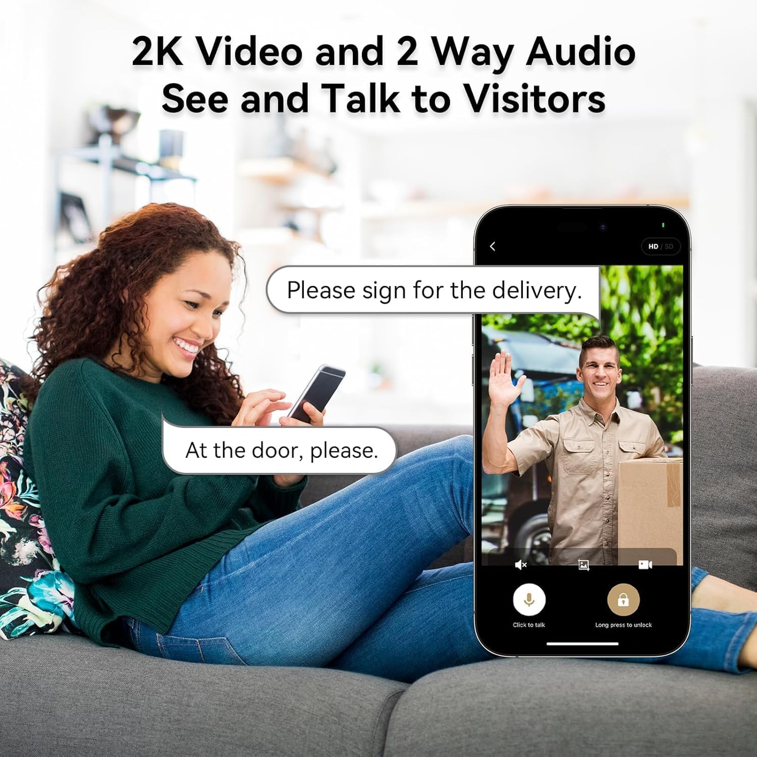 Video Smart Lock with Doorbell Keyless Entry Door Lock Built-in WiFi Camera Front Door