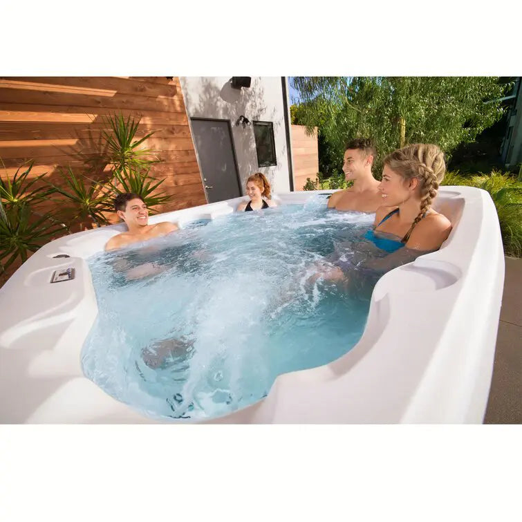 Lifesmart Spas 110 Volt 7 Person 22 Jet Square Plug And Play Hot Tub with Ozonator in Espresso