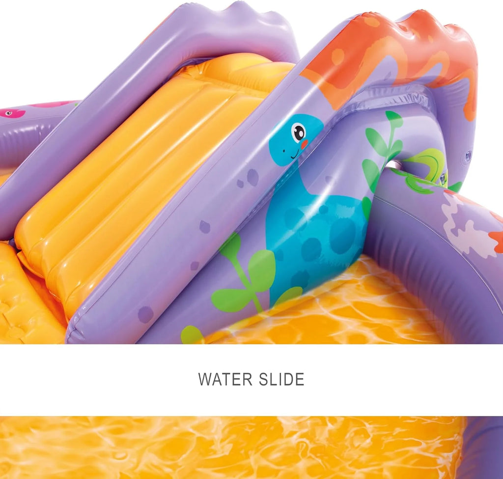 Intex 96 x 78 x 28 Inflatable Jungle Adventure Play Center Spray Kiddie Pool - Backyard Kids Water Slide, Outdoor Blow-Up Splash Pad for Toddlers