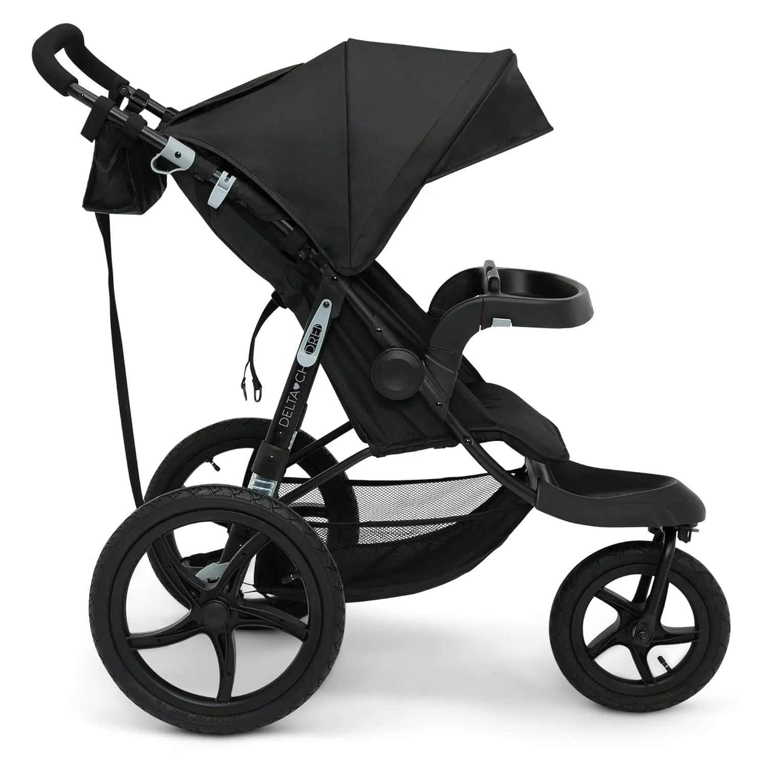Delta Children Apollo Jogging Stroller Shock Absorbing Frame with Large Canopy Recline