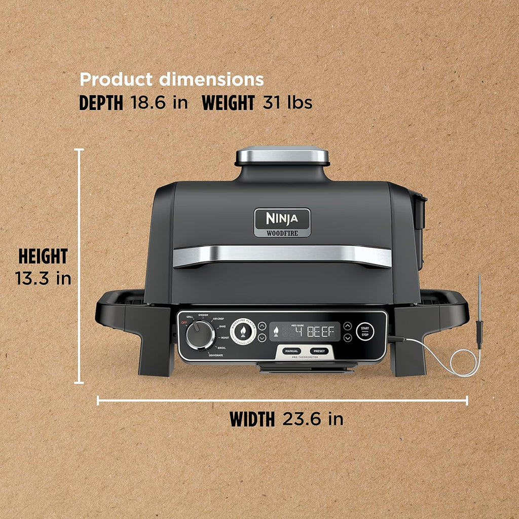 OG751 Woodfire Pro Outdoor Grill Built-In Thermometer 7-in-1 Master Grill BBQ Smoker