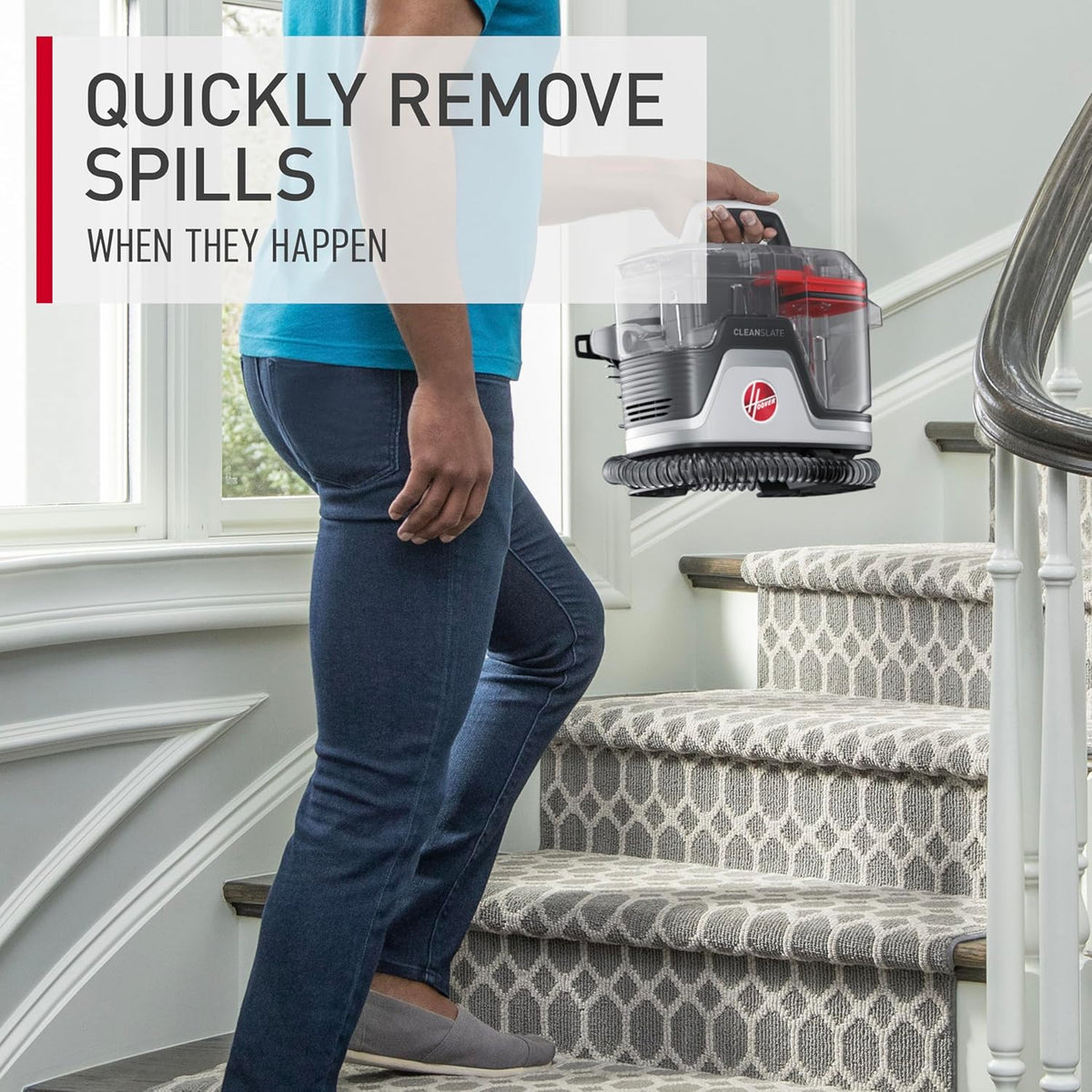 Hoover CleanSlate Plus Portable Carpet Upholstery Spot Cleaner with Powerful Suction