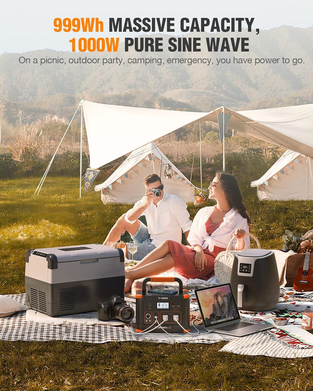 Portable Power Station 300W (Peak 600W),230.88Wh Solar Generator with 60W USB-C PD Output, 110V Pure Sine Wave AC Outlet Backup Lithium Battery for Outdoors Camping Travel Home Blackout