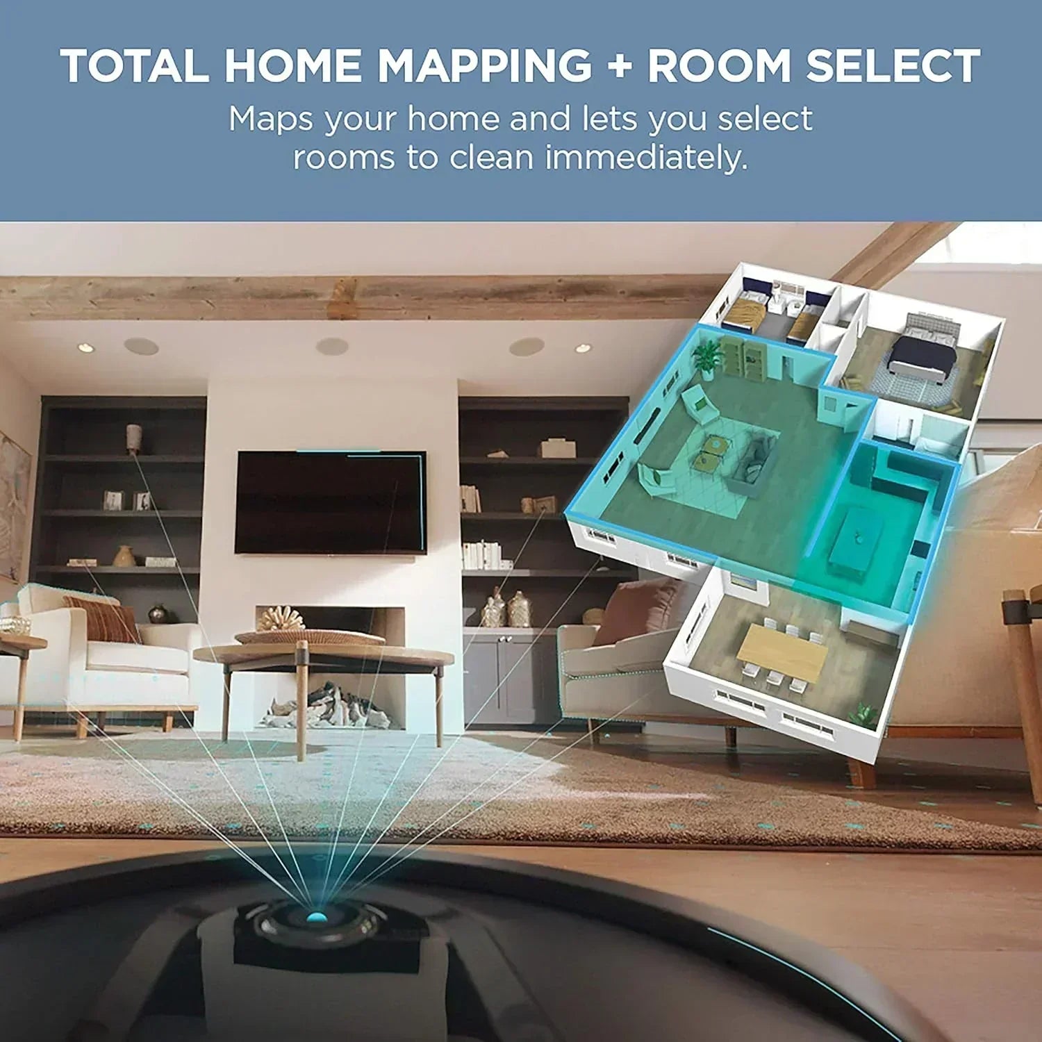 Robot Vacuum & Mop Combo Powerful Suction Matrix Plus 60-Day Debris Capacity