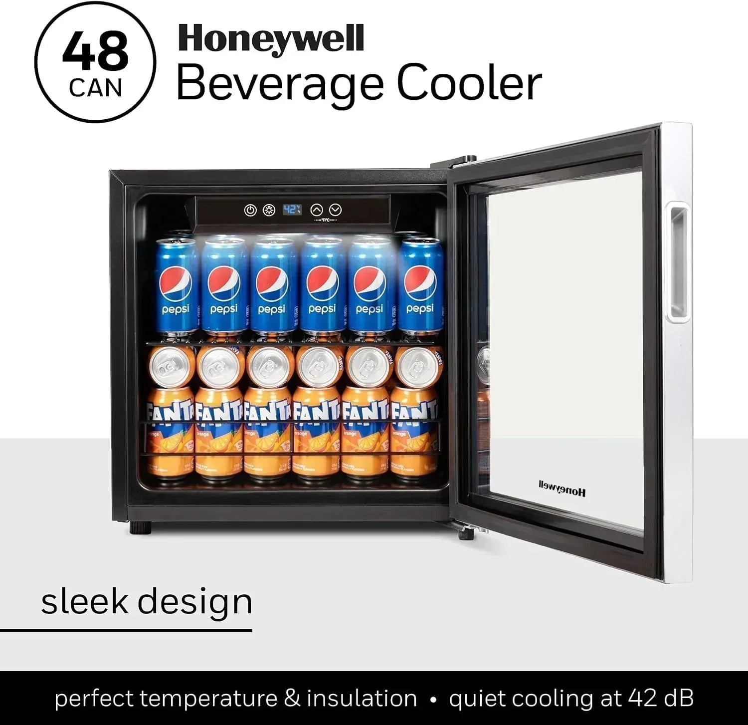 Beverage Refrigerator and Cooler 115 Can Mini Fridge with Glass Door for Soda Beer or Wine