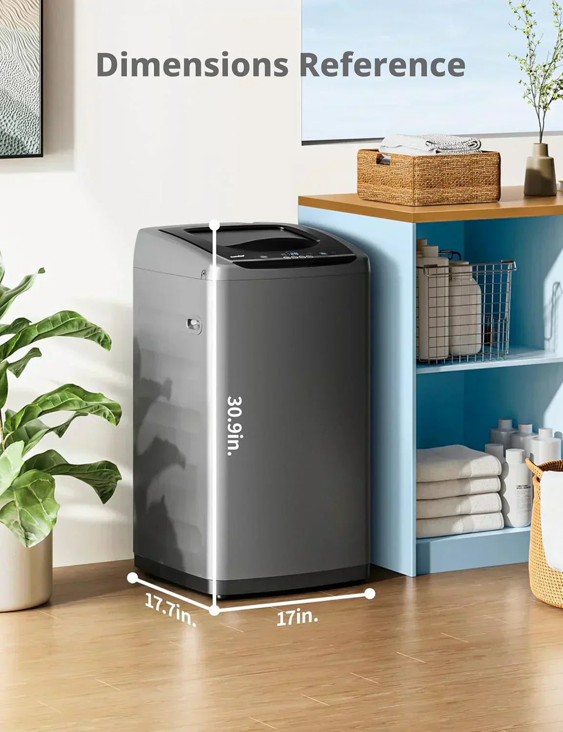 Comfee Portable Washing Machine 0.9 Cubic Foot with LED Display and Built-in Drum