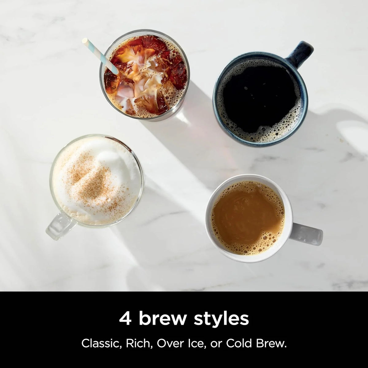 Extra Large Hot and Iced Coffee Maker with Fast Cold Brew, 4 Brewing Methods, 8 Sizes (Small to Travel), Single-Cup Coffee Maker, 12-Cup Capacity