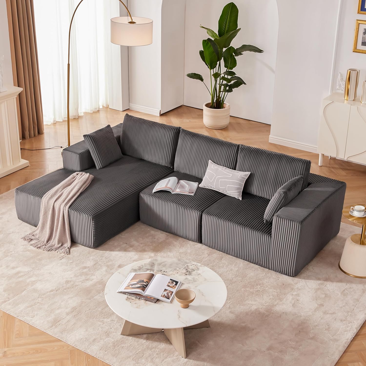 108-inch modular sofa cloud modular sofa with deep seat and reclining chair upholstered sofa