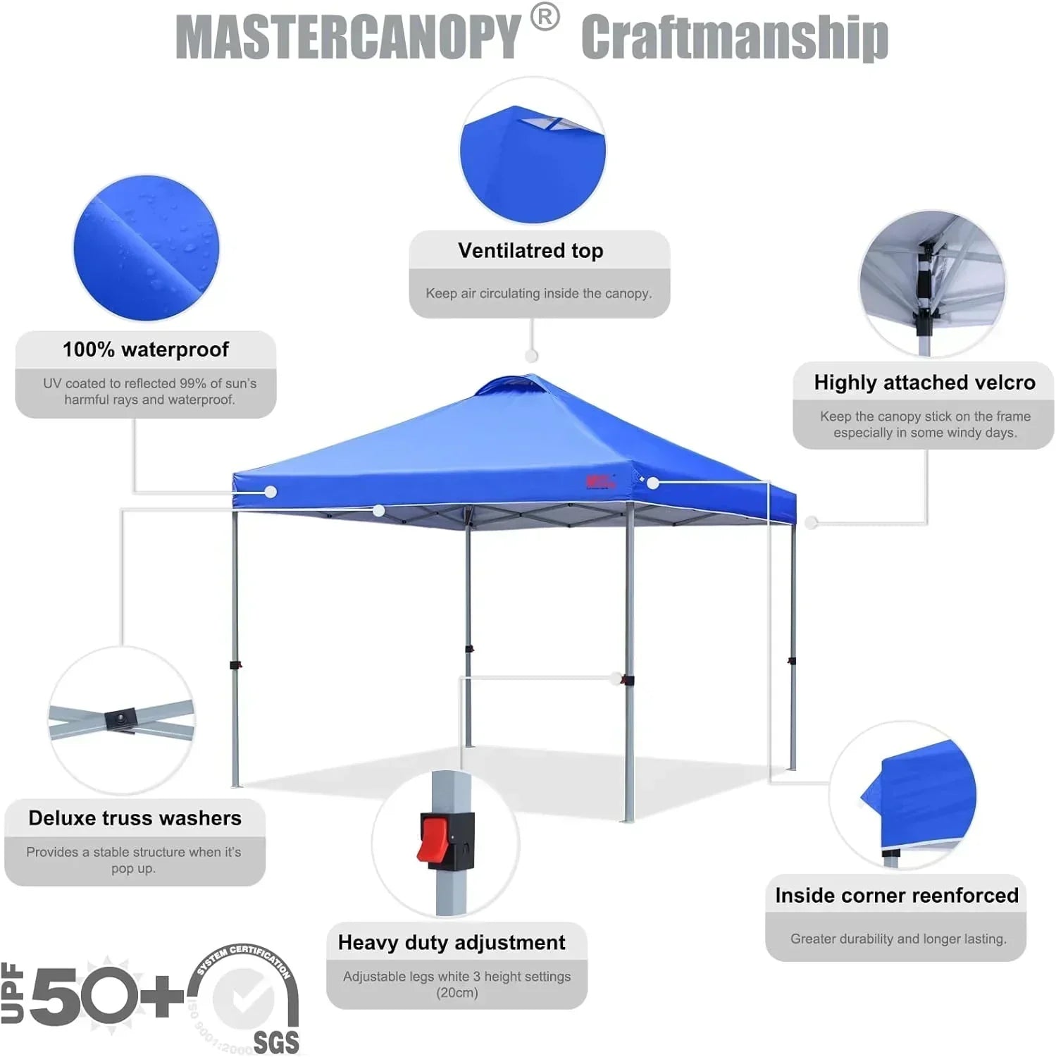 Durable Pop-up Canopy Tent with Roller Bag (10x10 Black)