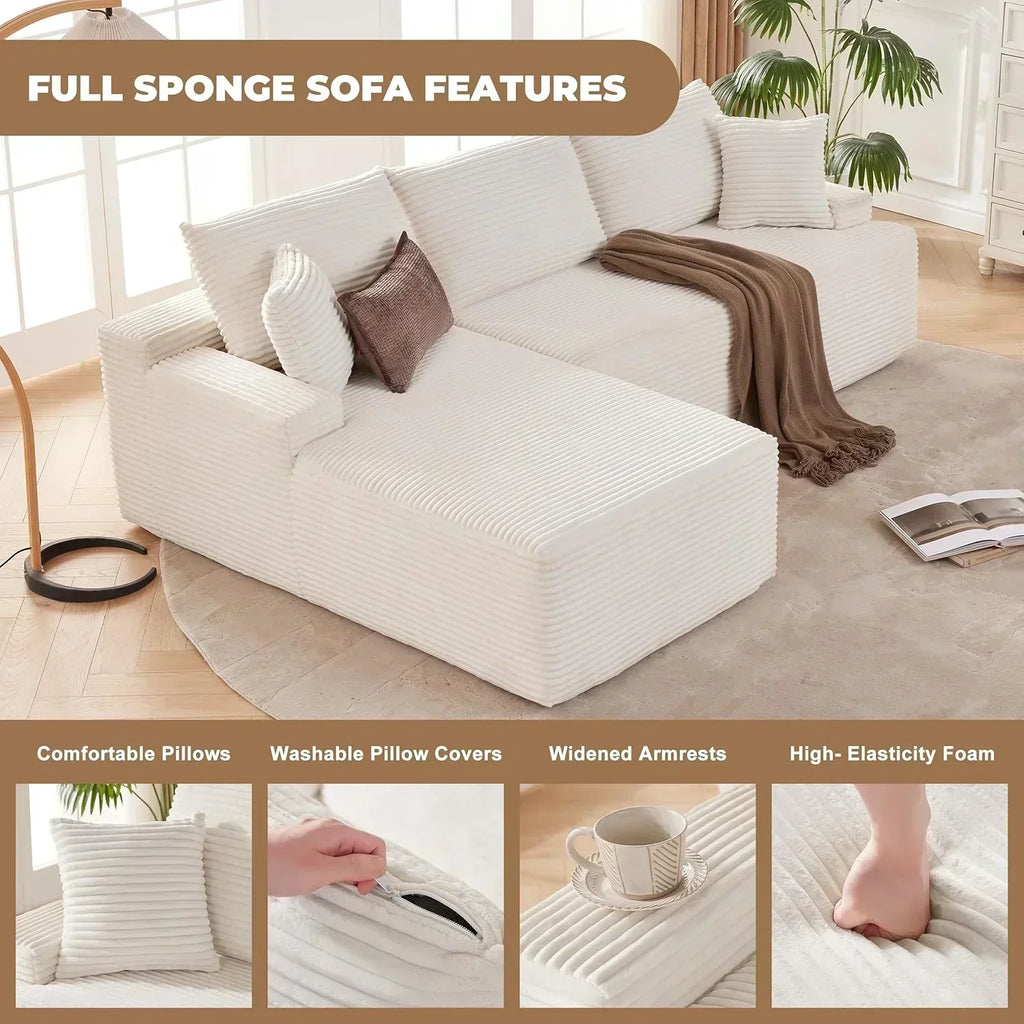 110-inch cloud sofa boneless sofa in the living room modular sofa with deep seats
