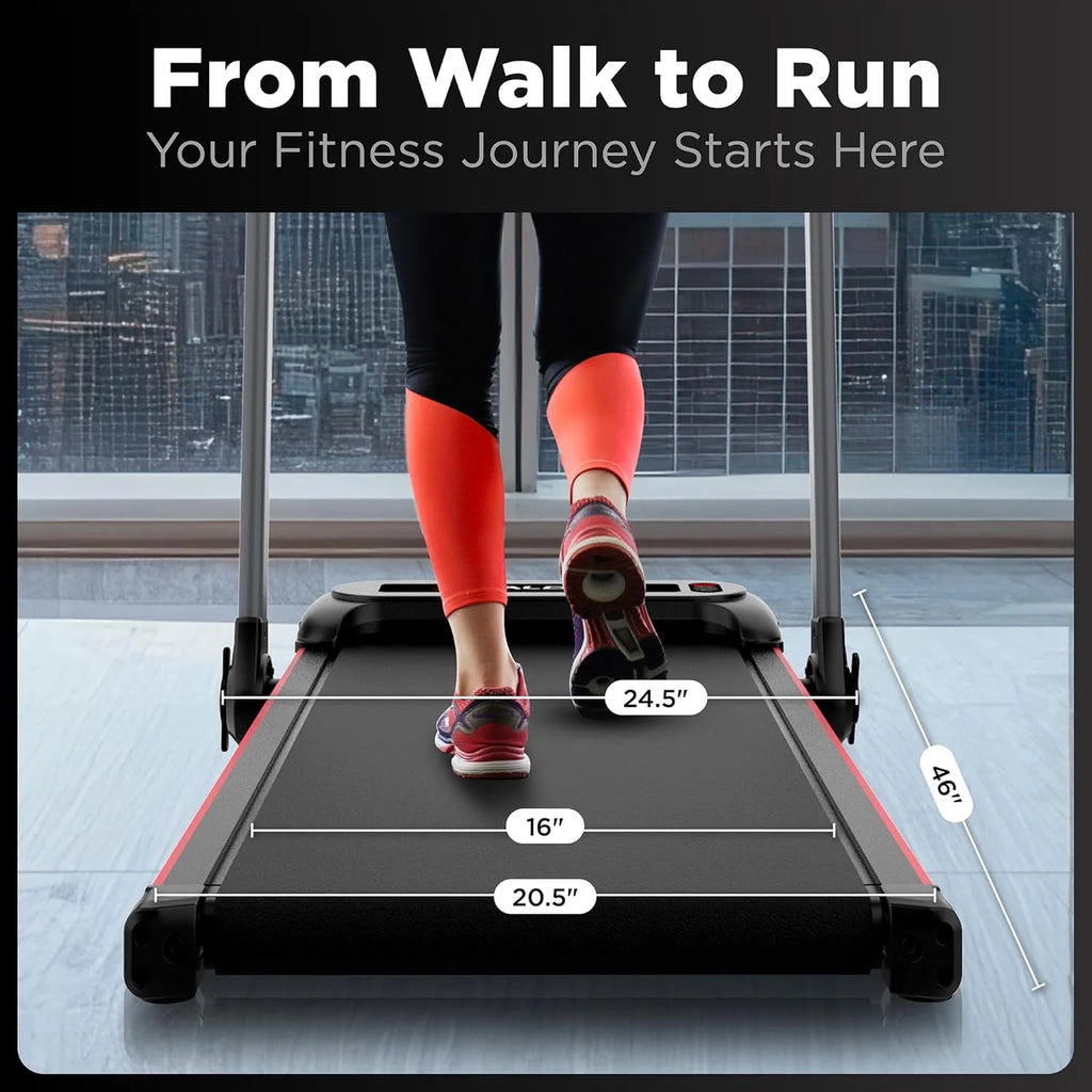 Walden Sports Folding Electric Treadmill with Handle Portable Running Machine LCD Screen
