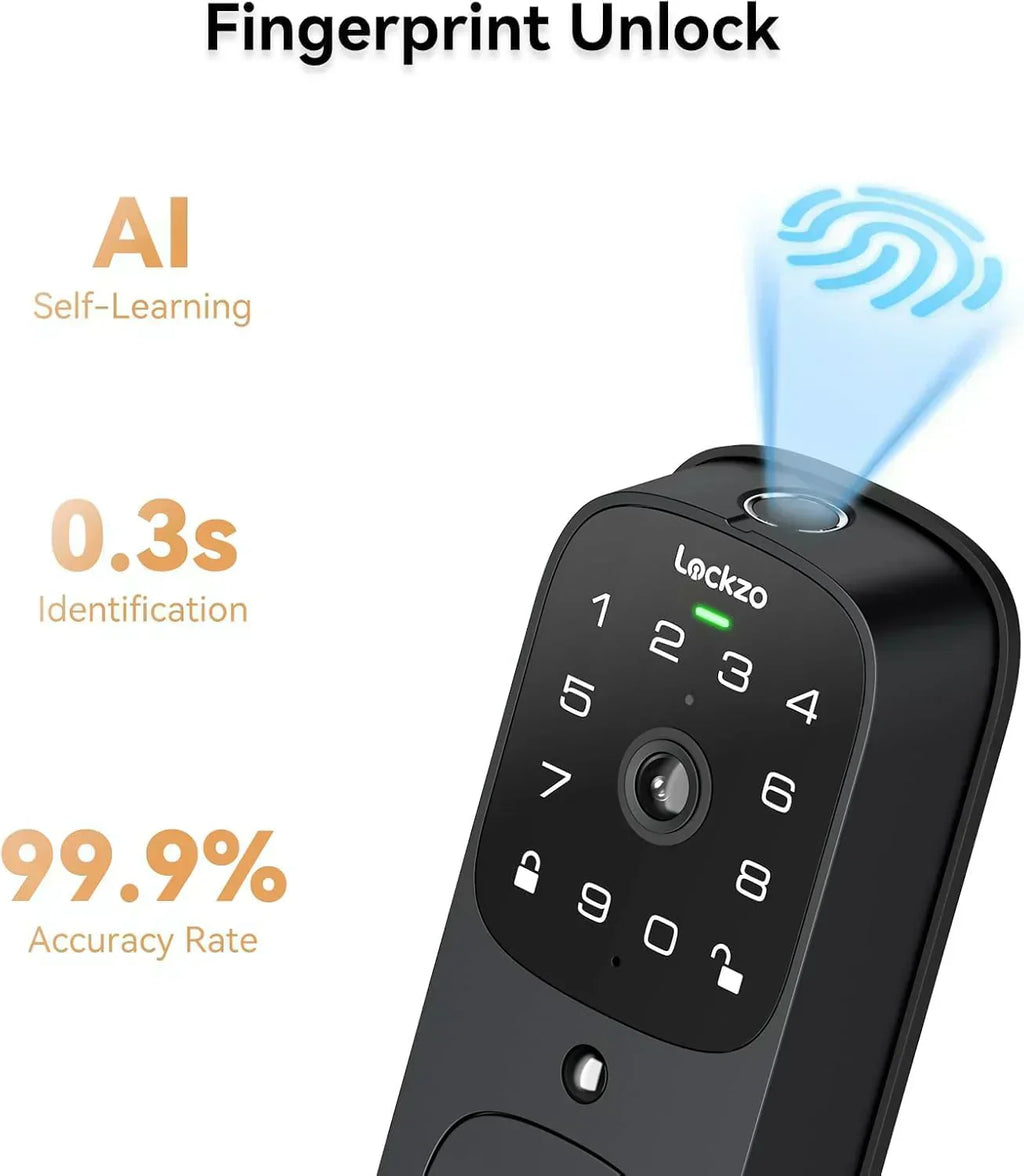 Video Smart Lock with Doorbell Keyless Entry Door Lock Built-in WiFi Camera Front Door