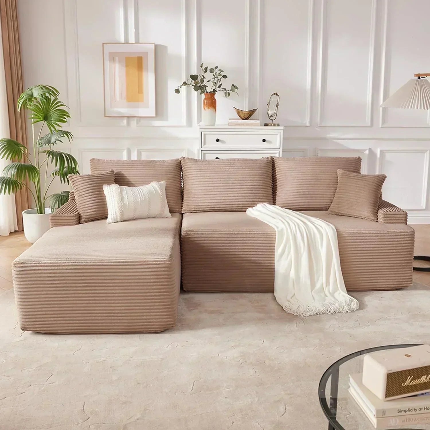 110-inch cloud sofa boneless sofa in the living room modular sofa with deep seats