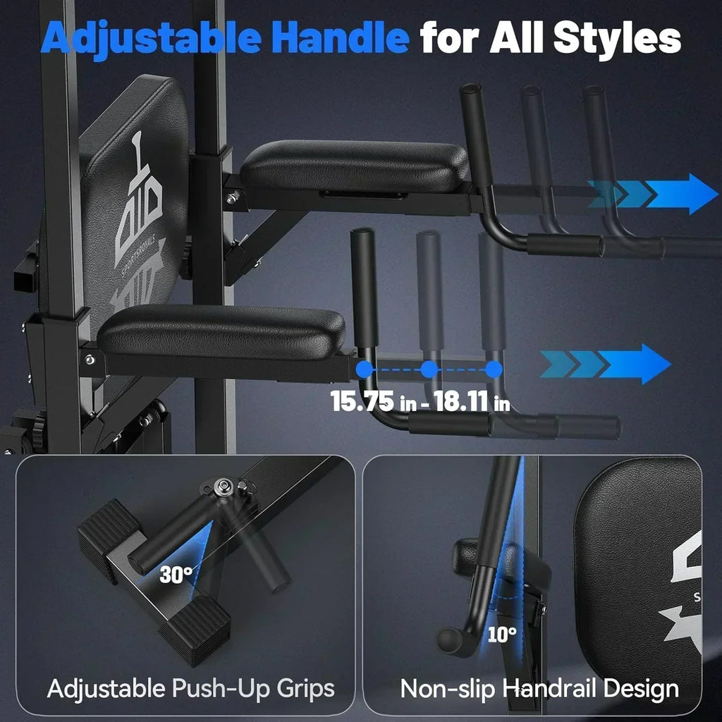 Sportsroyals Power Tower Pull Up Bar Station 450 lbs stable suspended immersion tilt station