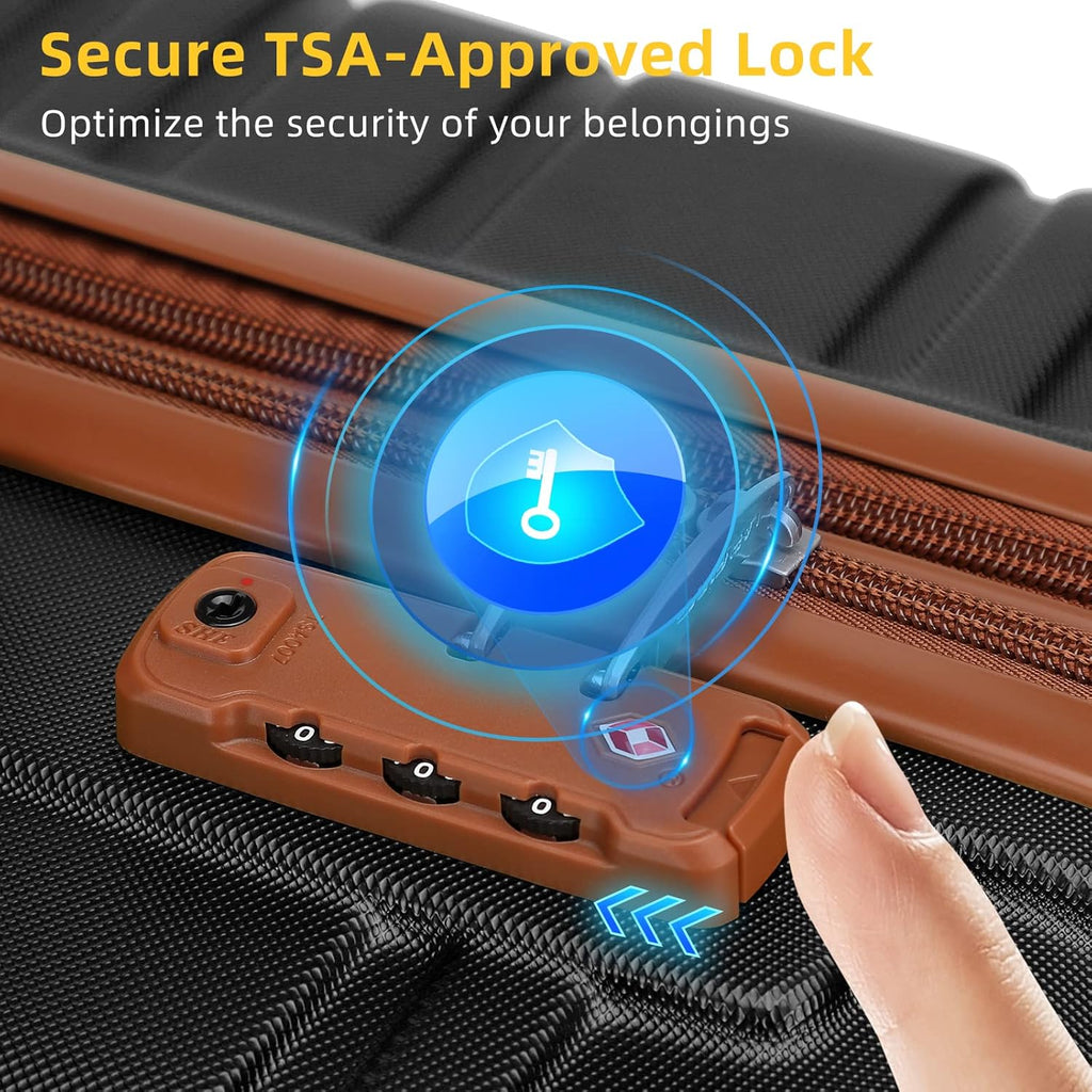 6-piece luggage set, expandable hardshell suitcase set with spinner wheels, lightweight rolling luggage set