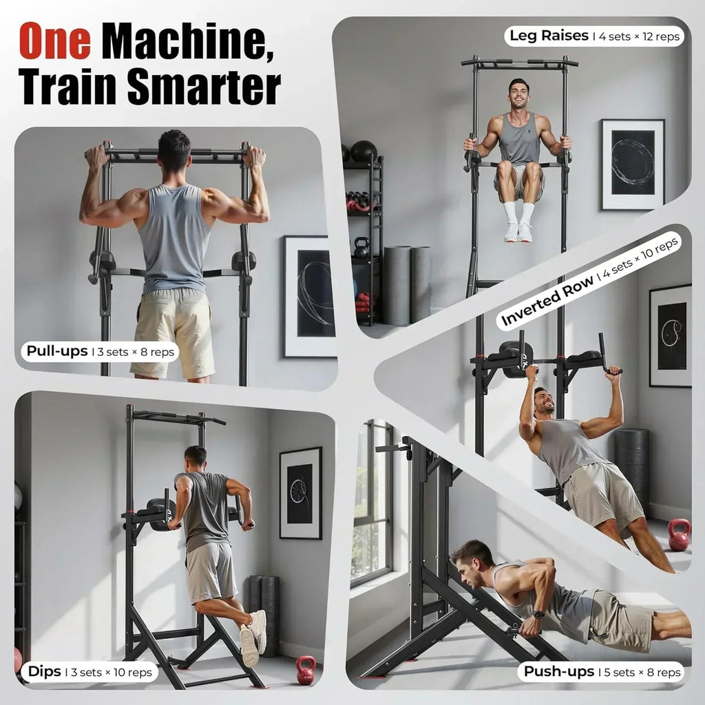 Sportsroyals Power Tower Pull Up Bar Station 450 lbs stable suspended immersion tilt station
