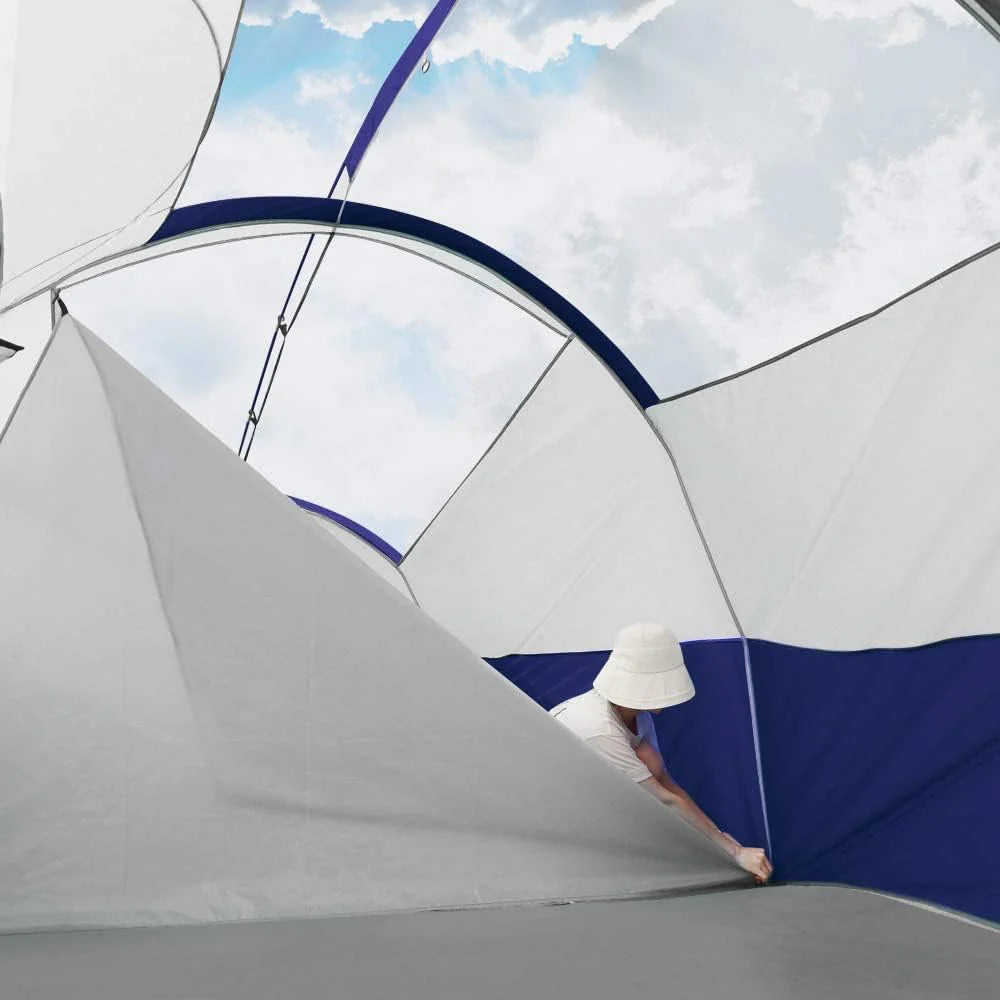 CAMPROS CP Tent 12-Person-Camping-Tents,3 Room Family Tents,Waterproof Windproof Family Tent with Top Rainfly,6 Large Mesh Windows,Double Layer,Easy Set Up, Portable with Carry Bag-20' x 9' x 72(H)