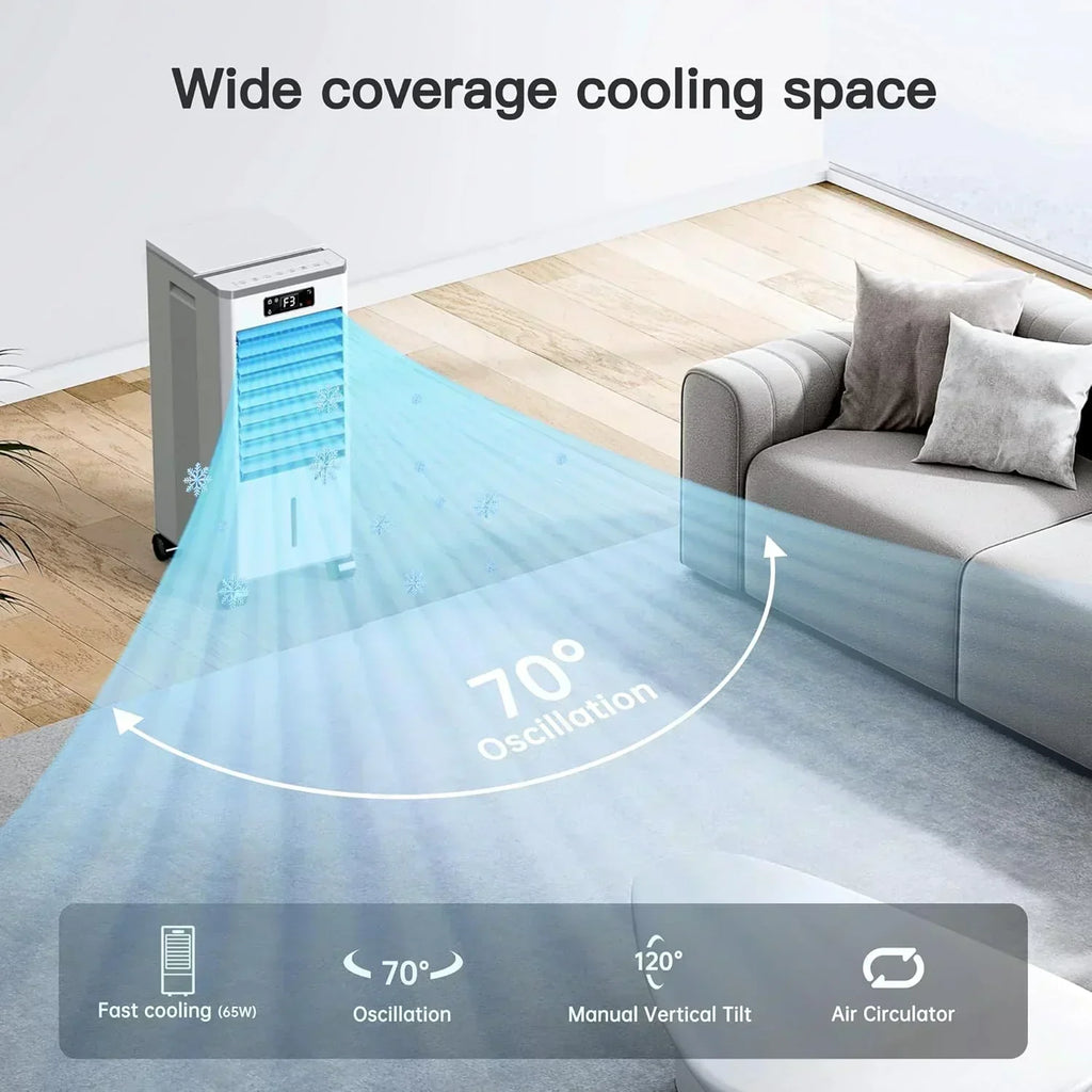 Windowless Portable Air Conditioners Evaporative Air Cooler 3 Modes & 3 Speeds 12H Timer